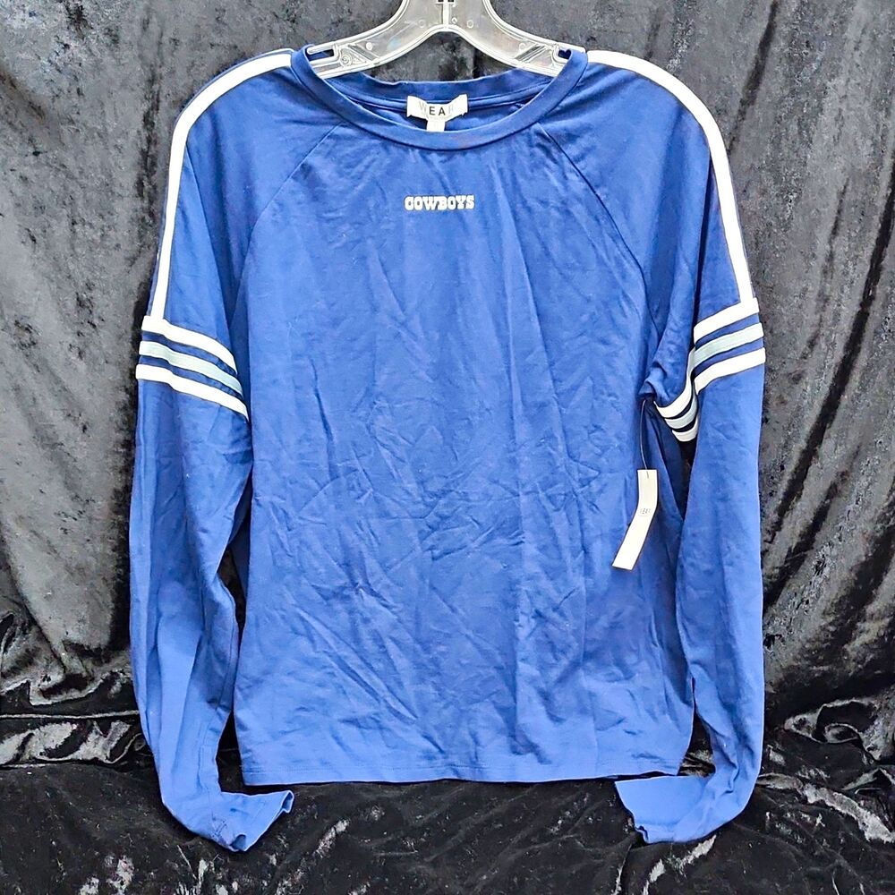 WEAR by Erin Andrews NFL Dallas Cowboys Womens XL Blue/White Long Sleeve Shirt